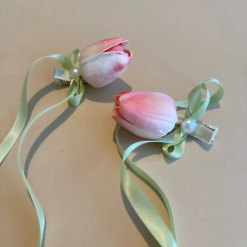 Pink Floral Hair Accessories K14